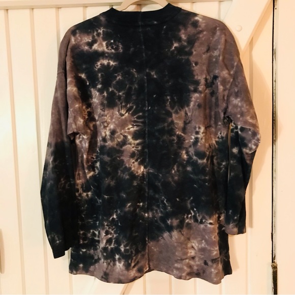Free People Be Free Tie Dye Tee size XS Charcoal Combo - Picture 3 of 9